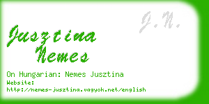 jusztina nemes business card